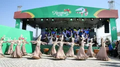 Көктөбедегі көрісу: алматинцев поздравили с Днём көрісу звуковые дроны и роботы