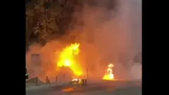 Газопровод горел в Шымкенте, кадры борьбы с огнём опубликовали в МЧС