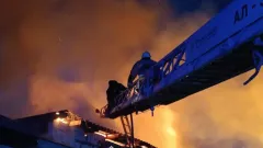 Пристройка к кафе горела в Щучинске: огонь распространился на 2500 квадратных метров