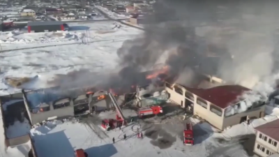 Крупный пожар в Астане: загорелся склад