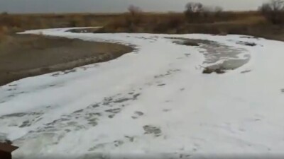 Экологи выясняют причину появления белой пены в горной реке Усек в Алматинской области