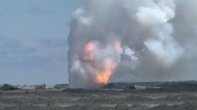 На месторождении Каратурун в Мангистау больше месяца не могут остановить "газовый фонтан" из-за угрозы взрыва