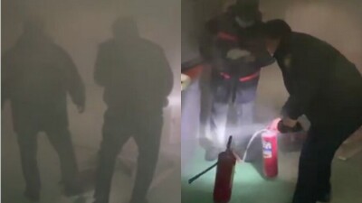 В Актау полицейские потушили пожар в областной больнице
