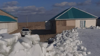 Выброс льда произошёл из-за ветра в Кызылординской области и повредил постройки