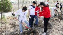 Қызылорда студенттері Ботаникалық бақта ағаш көшеттерін отырғызды