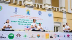 Алматыда халықаралық йога күніне орай бұқаралық шара өтті