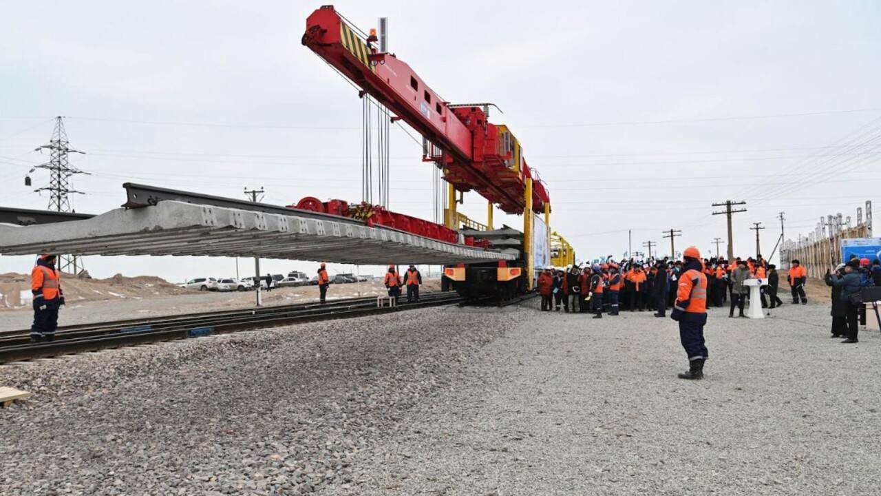 "Достық - Мойынты" темір жолының құрылысы. Фото: Көлік министрлігінің сайты