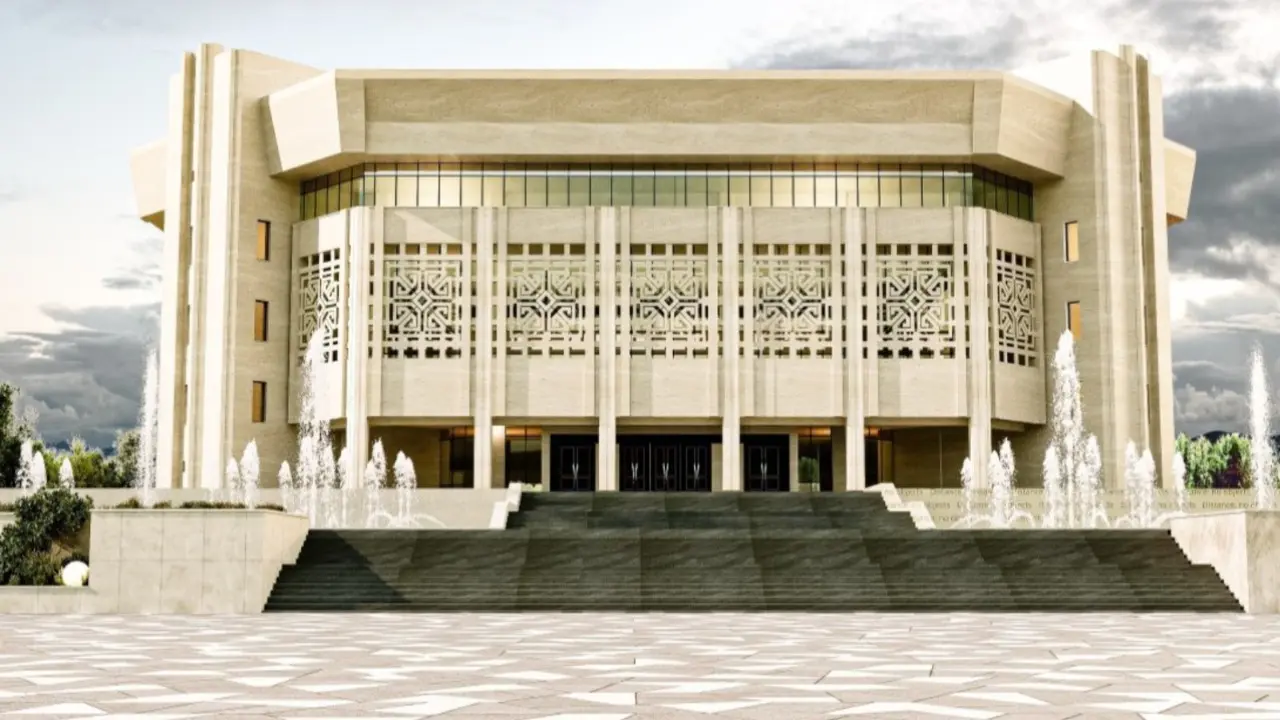 Өмірбек Жолдасбеков атындағы Студенттер сарайының қайта жаңғырудан кейінгі дизайн жобасы. Фото: ҚазҰУ сайты