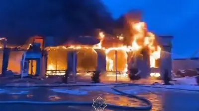 Придорожное кафе сгорело на трассе Алматы – Термез, пожарные предотвратили взрыв