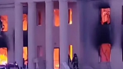 Здание акимата горело в Костанайской области