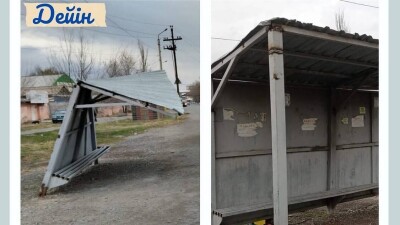 Ураган оставил жителей Тараза без света, сорвал крыши, баннеры и порвал флаг