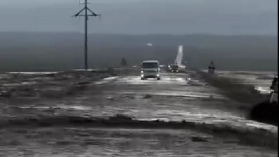 Склоновый сток затопил дорогу и смыл грузовик в Алматинской области