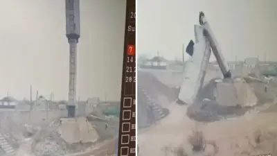 Водонапорная башня упала в селе ЗКО, люди остались без воды и света