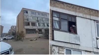 В Актау вновь сбрасывали мебель из окна. Нарушителя оштрафовали
