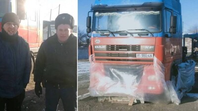 Семья полицейского спасла замерзающего иностранца-дальнобойщика на трассе в Павлодарской области