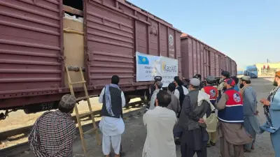 26 вагонов с продуктами, одеялами и палатками Казахстан отправил Афганистану