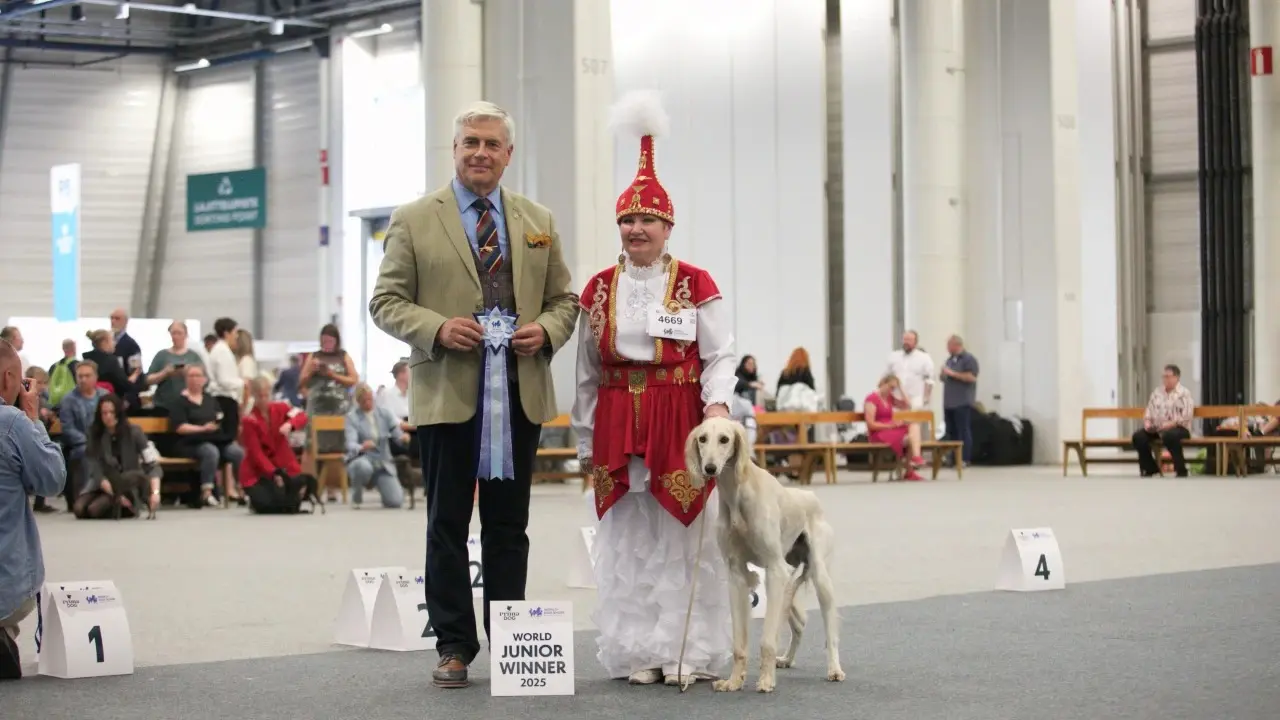Казахстанские тазы впервые выступили на Всемирной выставке собак и завоевали призовые места