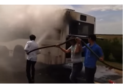 Маршрутный автобус загорелся в Астане