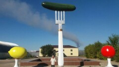 Восьмиметровый огурец "вырос" в Карагандинской области 