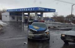 Авария с участием полицейской машины порадовала костанайцев