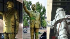 В Висбадене демонтируют золотую статую Эрдогана, которую установили день назад