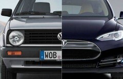 Заряжающийся с балкона второго этажа Volkswagen "Tesla" удивил актюбинцев