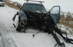 На 70 метров отлетел двигатель авто в ДТП на трассе Костанай-Фёдоровка