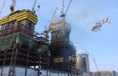На пожаре "Абу-Даби Плаза" в Астане задействован вертолёт "Казавиаспаса"