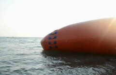 В Астане на середину реки унесло батут с детьми