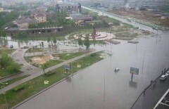 На Астану снова обрушился ливень 