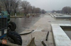 В Караганде залило водой Каскадную площадь