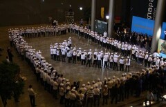 В Астане победу Назарбаева отметили флешмобом