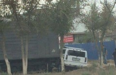  Внедорожник столкнулся с поездом в пригороде Актау