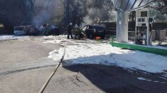 Умер водитель внедорожника, врезавшегося в АГЗС в Есике
