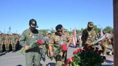 Участники международных соревнований АрМИ-2017 возложили цветы к бюсту Сагадата Нурмагамбетова