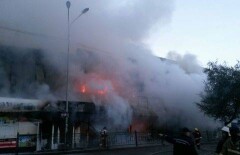 Горит оптовый рынок в Алматы