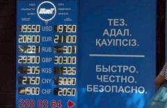 В обменных пунктах Алматы доллары есть