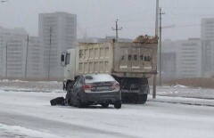  Более 120 ДТП спровоцировал первый гололёд в Астане 