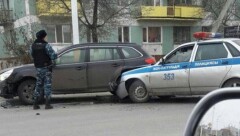 В Костанае патрульная машина стала виновником ДТП