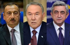 Назарбаев поговорил с президентами Азербайджана и Армении