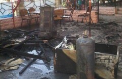 В Темиртау сгорело летнее кафе из-за взрыва газового баллона