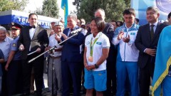 Вернувшись из Рио в Шымкент, Отгонцэцэг Галбадрах заговорила на казахском языке