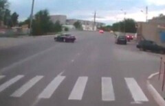Смертельный занос автомобиля попал в объектив видео-регистратора в Костанае