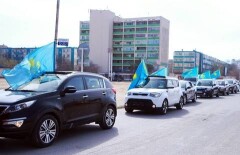 Выборы в Казахстане поддержали автолюбители Актау
