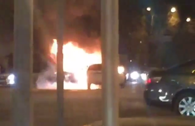 Автомобиль сгорел в центре Астаны
