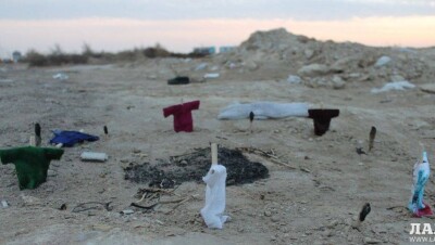 Загадочный ритуал провёл неизвестный на улице Актау