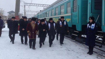 Акмолинцы встретили многофункциональный поезд "Тәуелсіз Қазақстан"