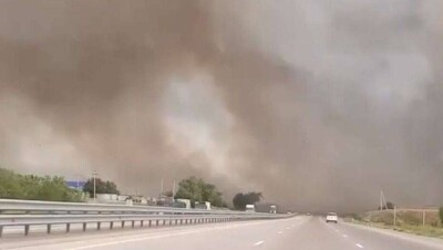 Из-за пожара на мусорном полигоне на трассе Алматы – Капшагай произошло массовое ДТП