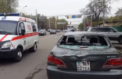 Из-за упавшего на Lexus дерева его пассажирка впала в шок в Алматы