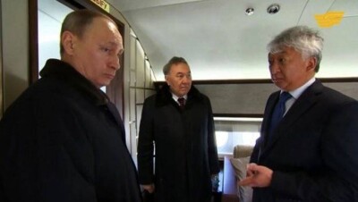 Самолёт VIP-класса представили Назарбаеву и Путину в Алматы